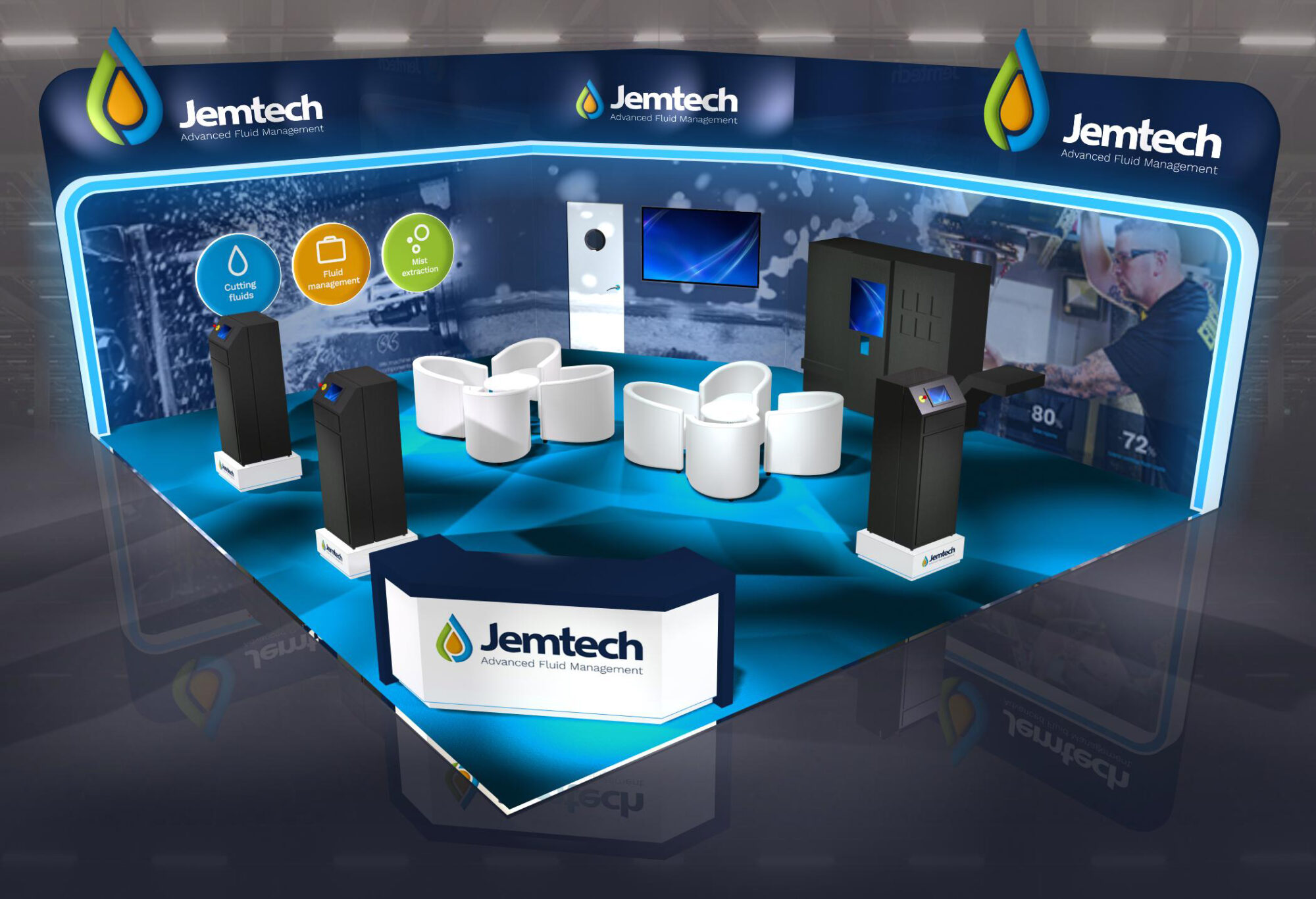 Jemtech exhibition stand graphics